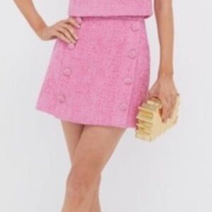 Tuckernuck Hyacinth House Pink Tweed Andi Mini Skirt